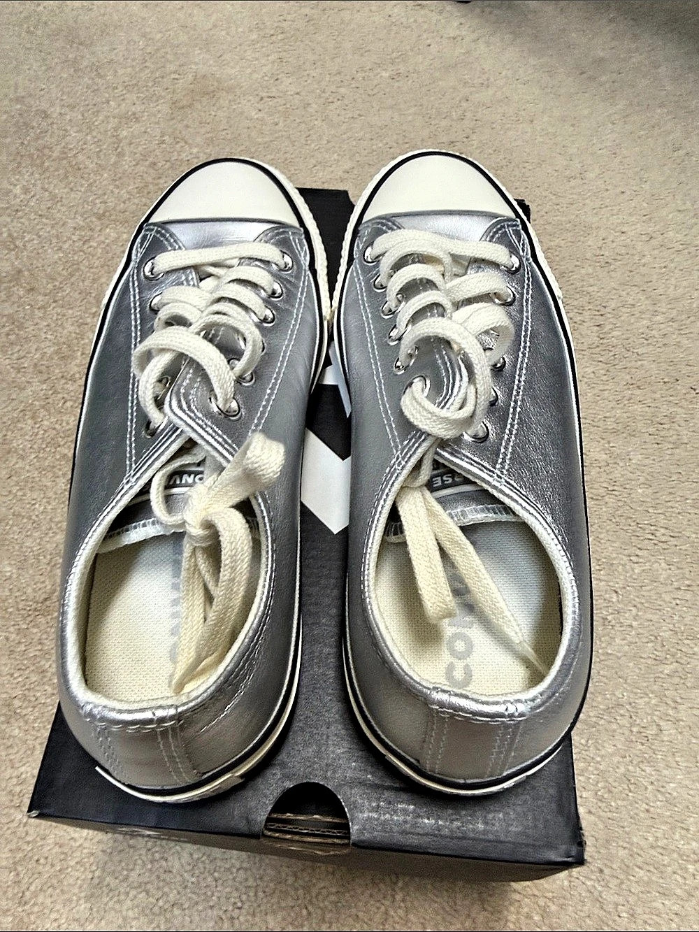 Converse Chuck Taylor All Star Silver Sneakers Women's US 5